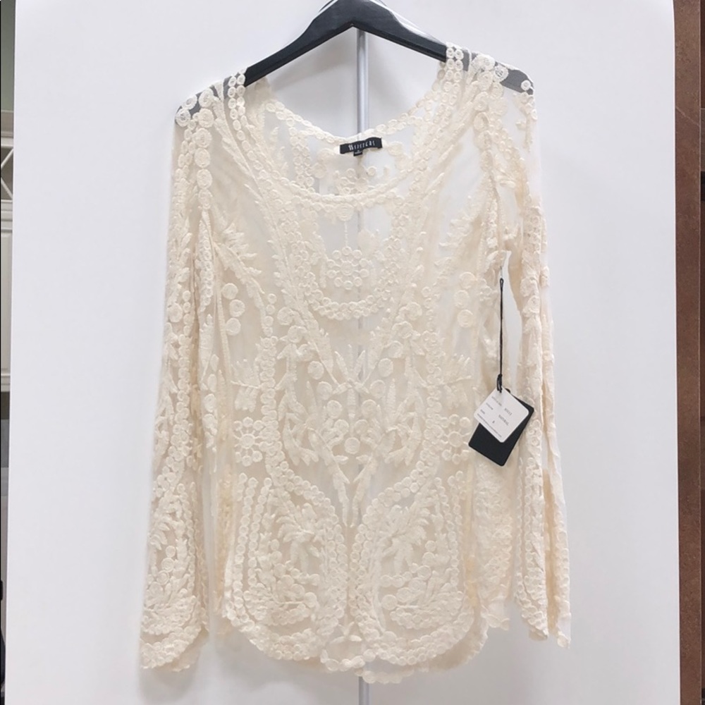 Lace cream top